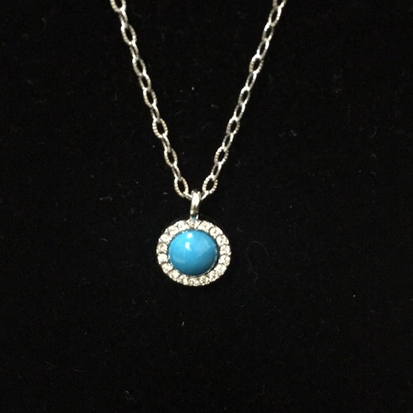 3/$30 Candy Dot blue short necklace w/ rhinestones - Picture 2 of 3